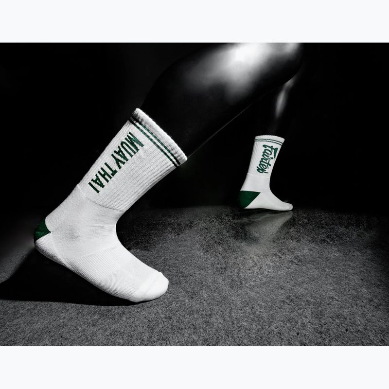 Ponožky  Fairtex "Muay Thai" white/green 3