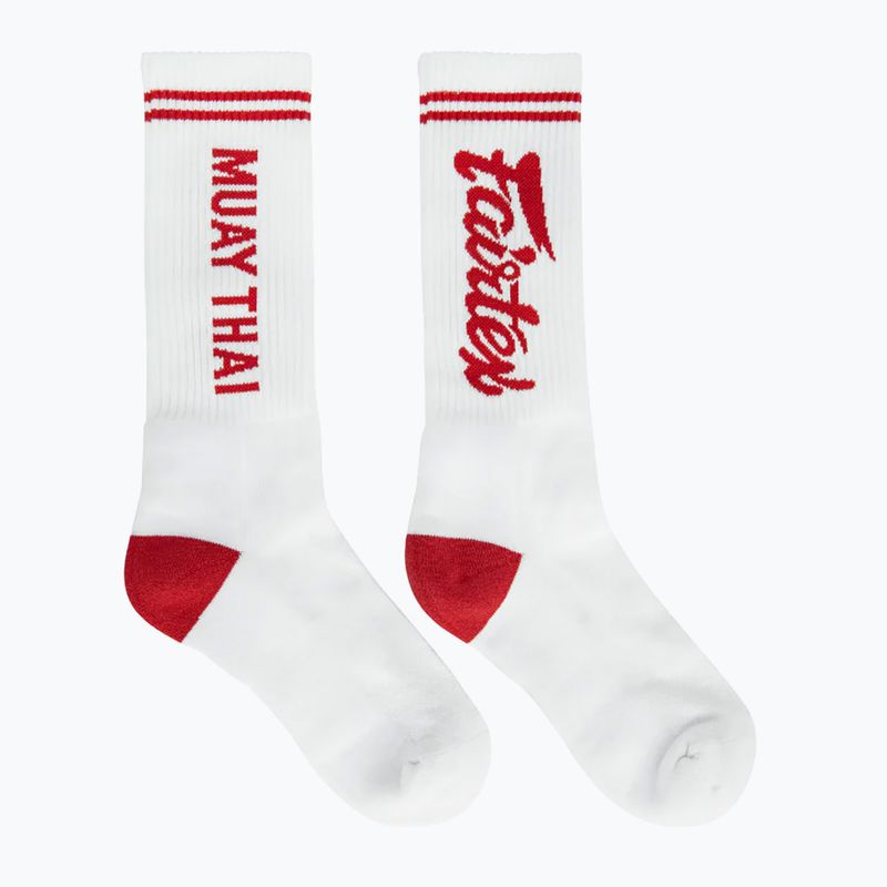 Ponožky Fairtex "Muay Thai" bílé/červené