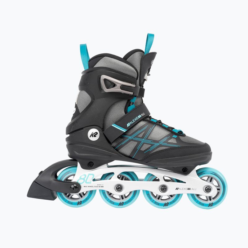 Dámské kolečkové brusle K2 Alexis 80 Alu grey/cyan 2