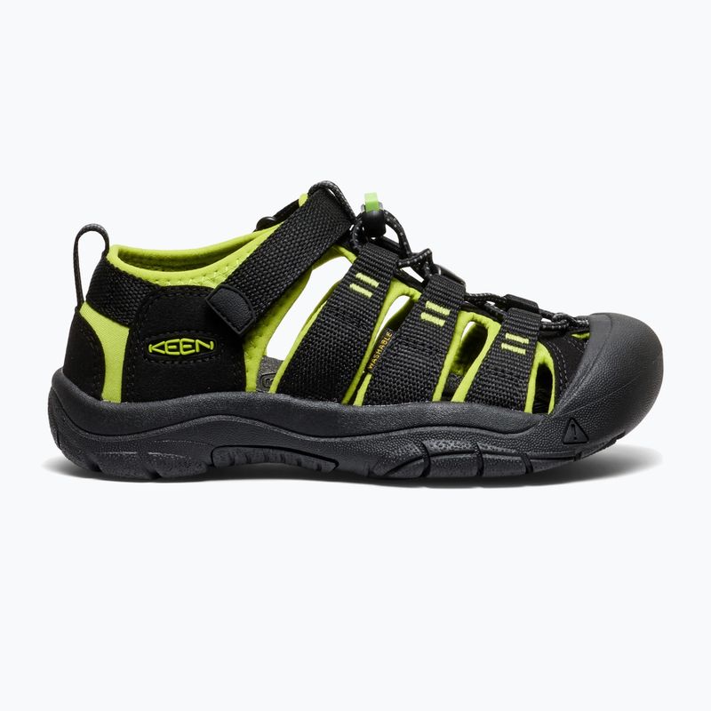 Dětské sandály KEEN Newport H2 black/lime green 2