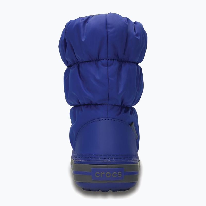 Crocs Winter Puff Dětské sněhule azurově modrá/světle šedá 3