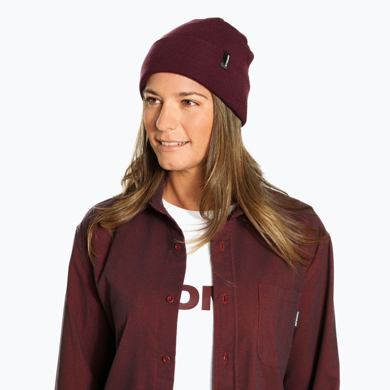 Zimní čepice  Atomic Alps Rolled Cuff Beanie maroon 2