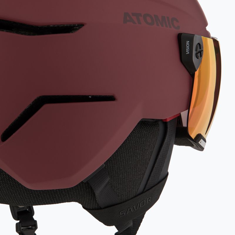 Lyžařská helma Atomic Savor Visor Stereo maroon/red stereo 8