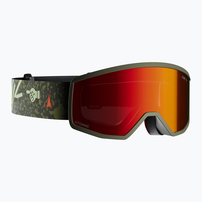 Dětské lyžařské brýle Atomic Four Jr Flash graphic/olive/red flash