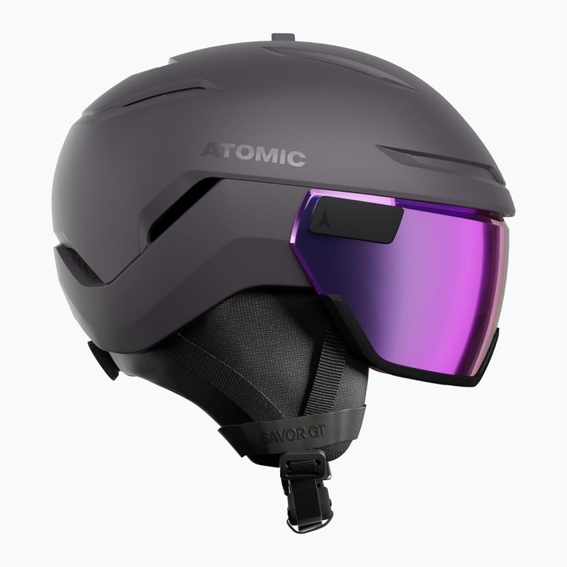 Lyžařská helma Atomic Savor GT Visor Stereo iron ore/purple stereo