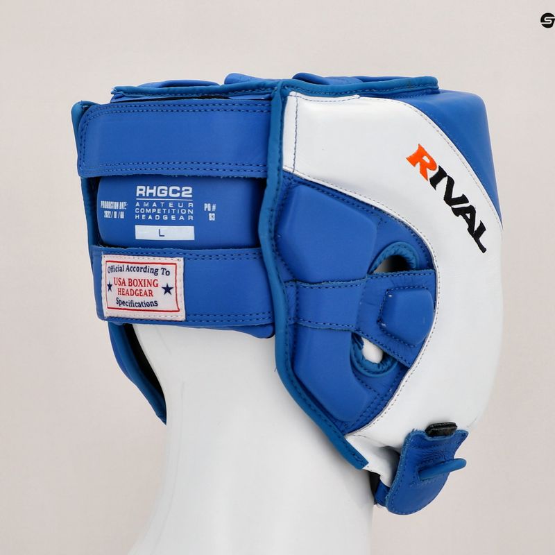 Boxerská helma Rival Amateur Competition Headgear blue/white 12
