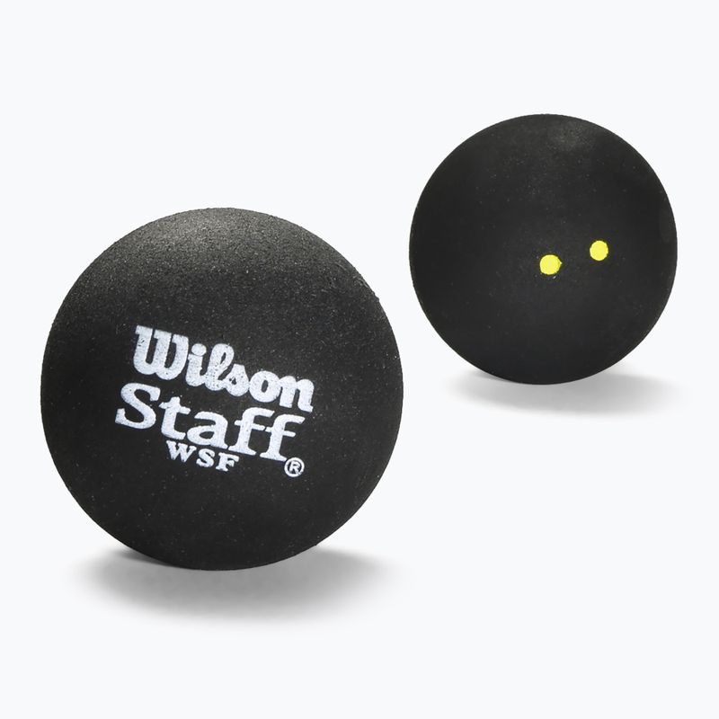 Squashové míčky  Wilson Staff Ball Double Yellow Dot 3 ks black