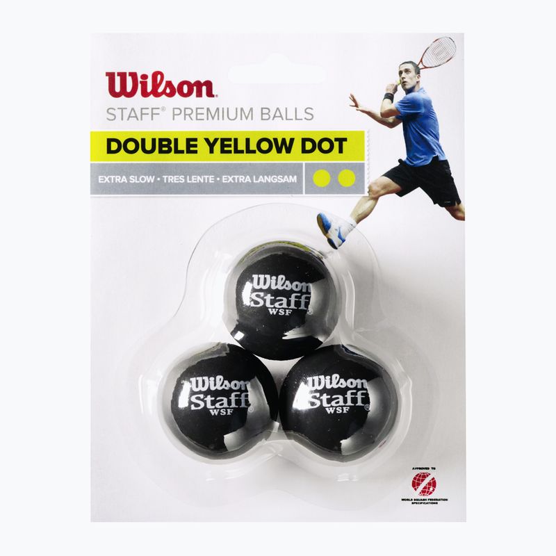 Squashové míčky  Wilson Staff Ball Double Yellow Dot 3 ks black 2