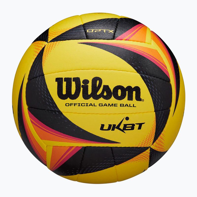 Míč na plážový volejbal Wilson OPTX AVP VB OFFICIAL GB yellow velikost 5