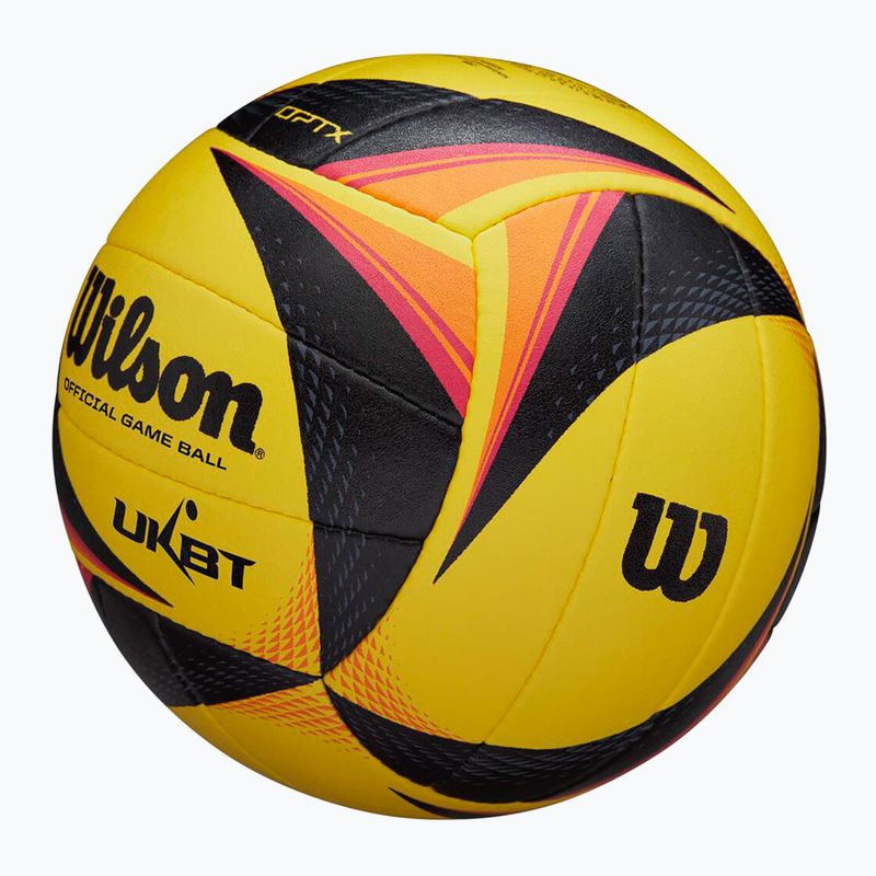 Míč na plážový volejbal Wilson OPTX AVP VB OFFICIAL GB yellow velikost 5 4
