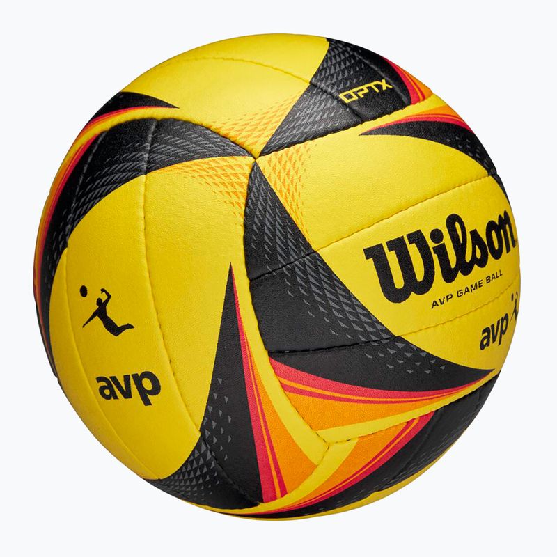 Míč na plážový volejbal Wilson OPTX AVP VB OFFICIAL GB yellow velikost 5 5
