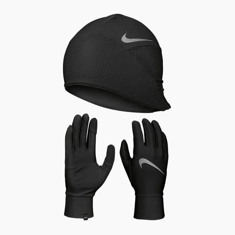 Pánský set čepice + rukavice  Nike Essential Running black/black/silver 10