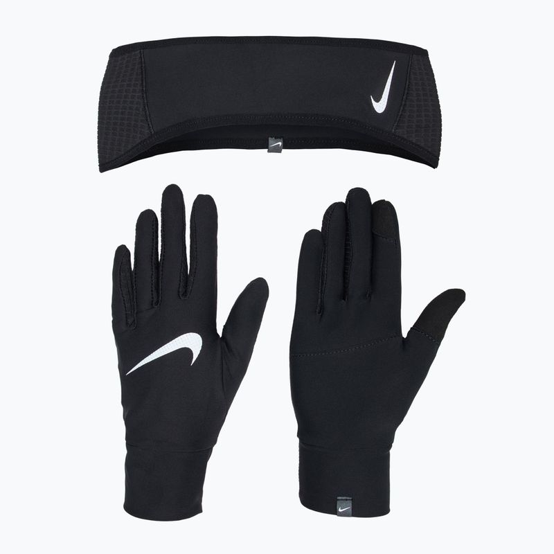 Dámský set čelenka a rukavice  Nike Essential Running black/black/silver