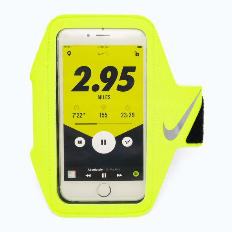 Běžecké pouzdro na telefon Nike Lean Arm Band Plus volt/black/silver 2