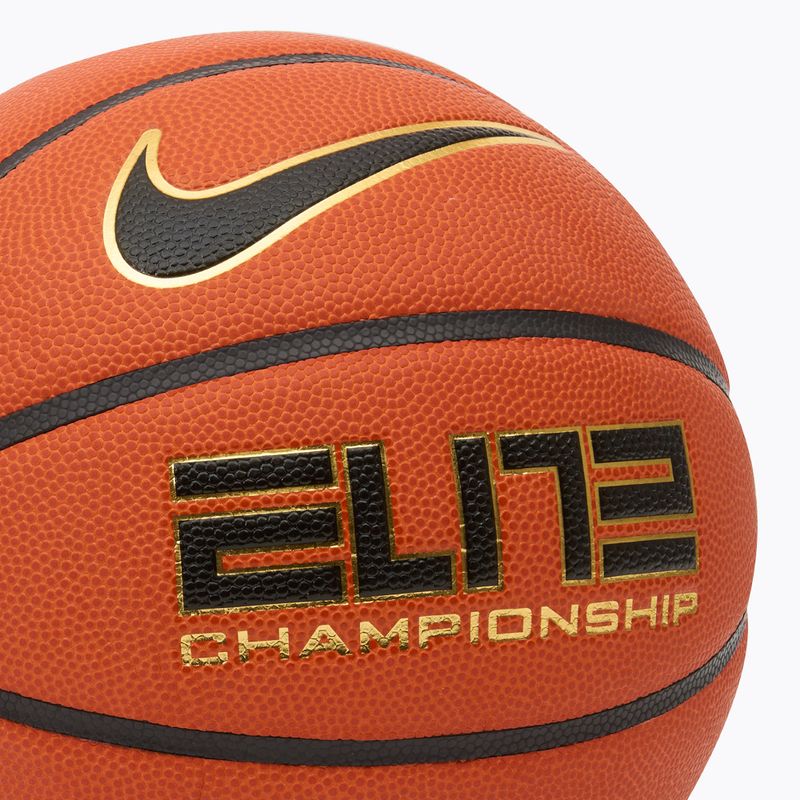 Basketbalový míč Nike Elite Championship 8P 2.0 Deflated amber court/black/metallic gold/black velikost 6 3