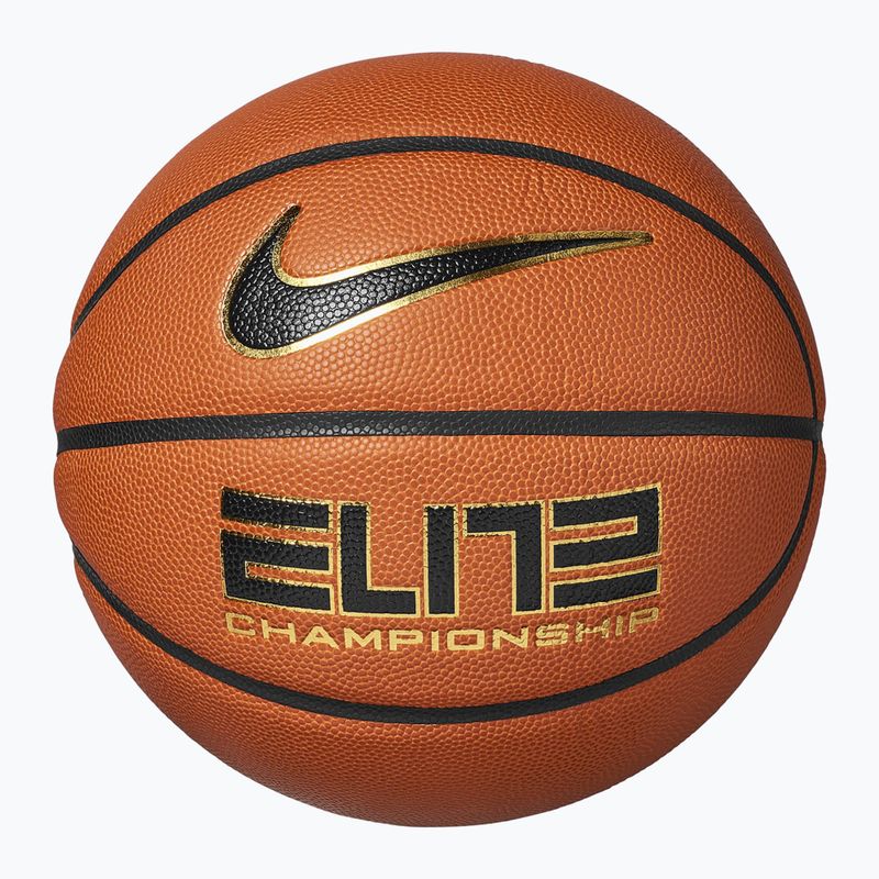 Basketbalový míč Nike Elite Championship 8P 2.0 Deflated amber court/black/metallic gold/black velikost 6 4
