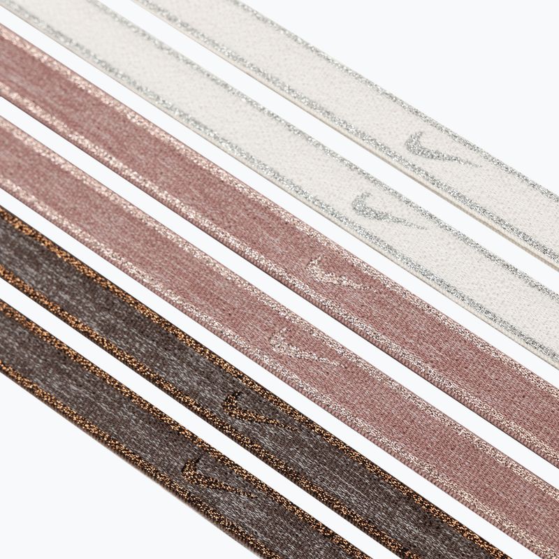 Čelenky Nike Swoosh Sport Metallic 6 ks brown/smokey mauve/metallic silver 3