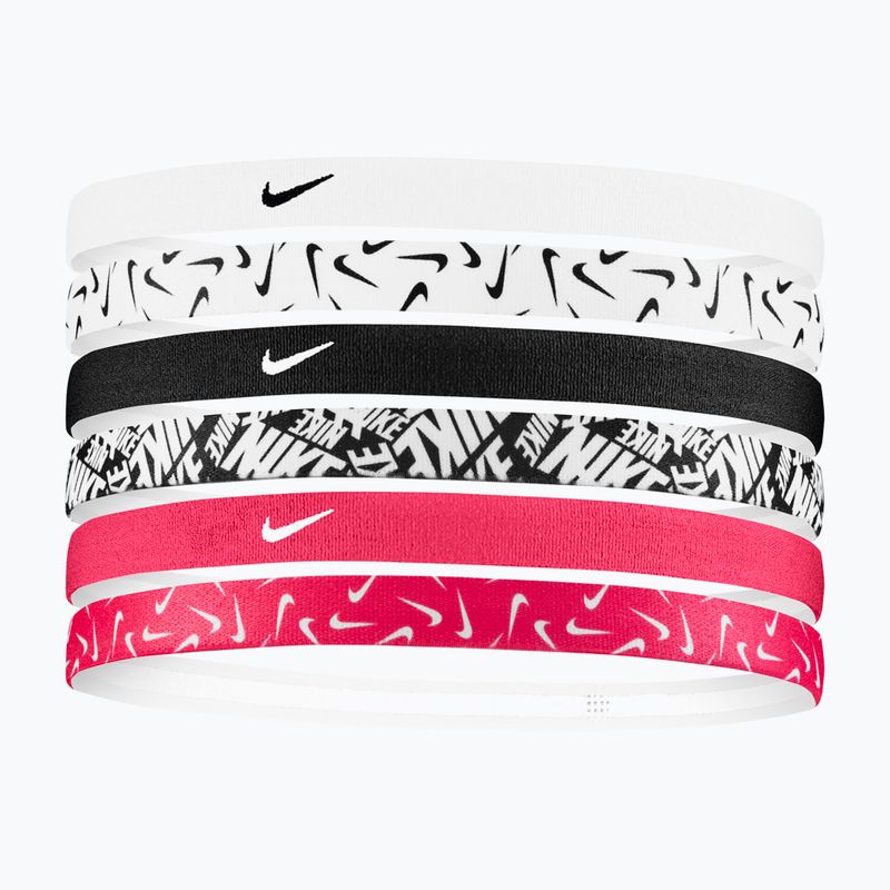 Čelenka Nike Headbands Printed 6 ks white/aster pink/black
