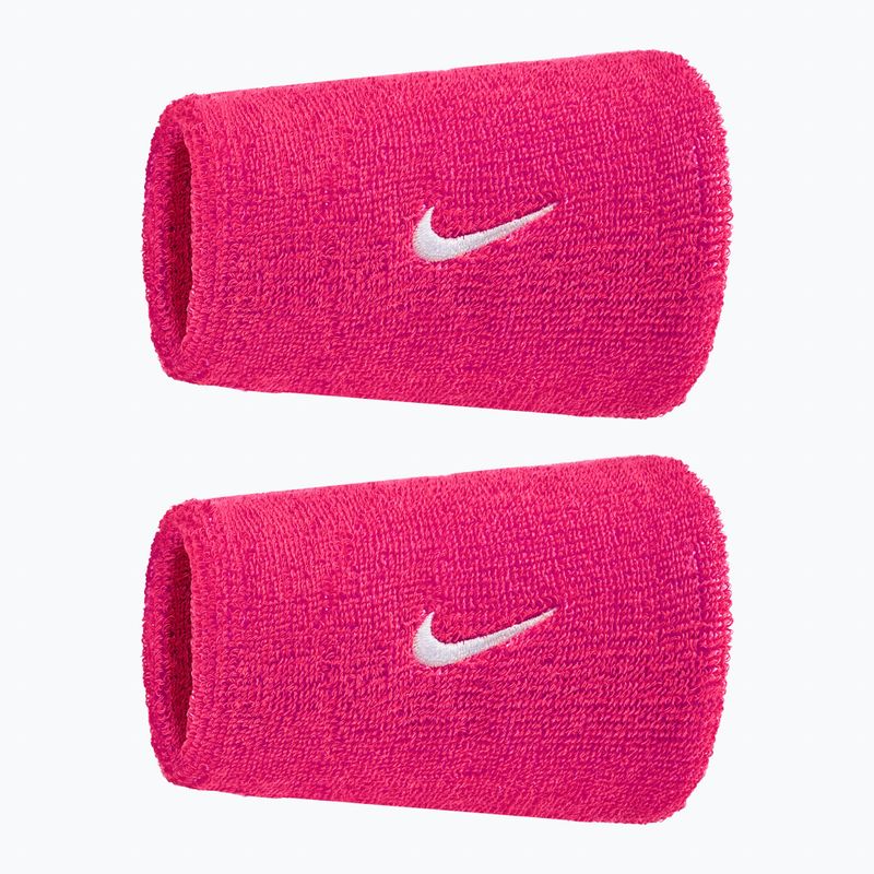 Potítka na zápěstí Nike Swoosh Classic Doublewide Wristbands 2 ks vivid pink/white