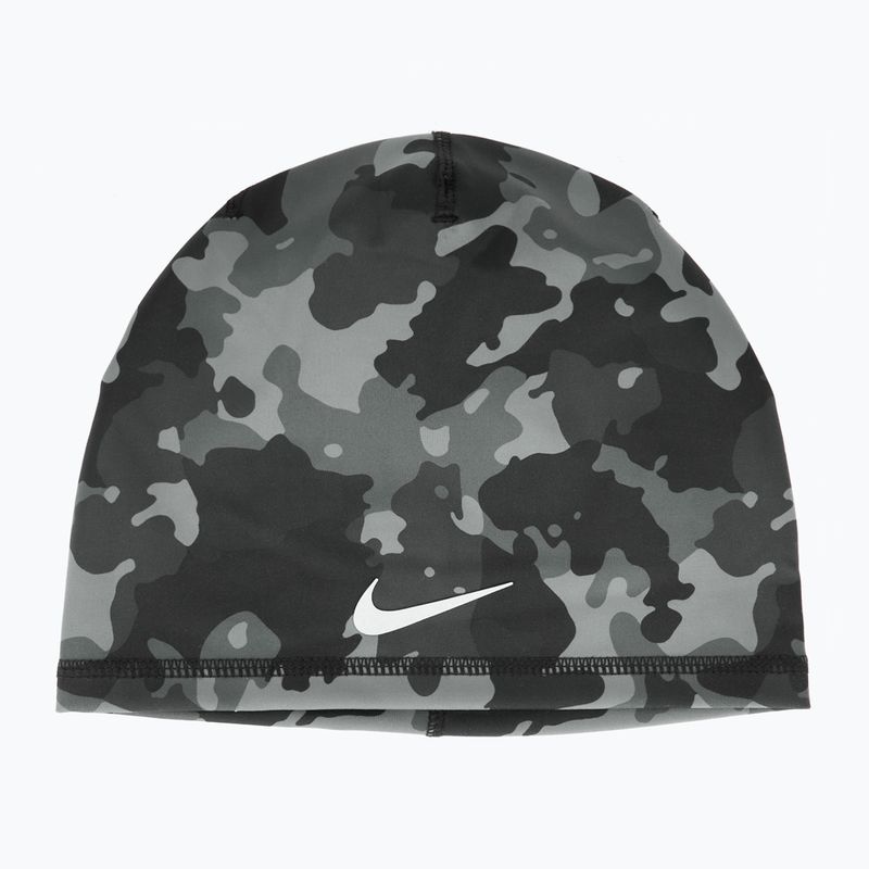 Čepice Nike Dri-Fit Peak Uncuffed Beanie s potiskem smoke grey/silver