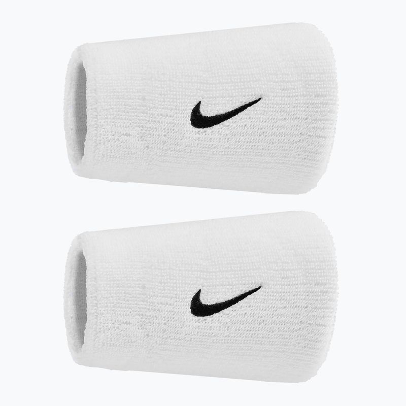 Potítka na zápěstí Nike Swoosh Classic Doublewide Wristbands 2 ks white/black