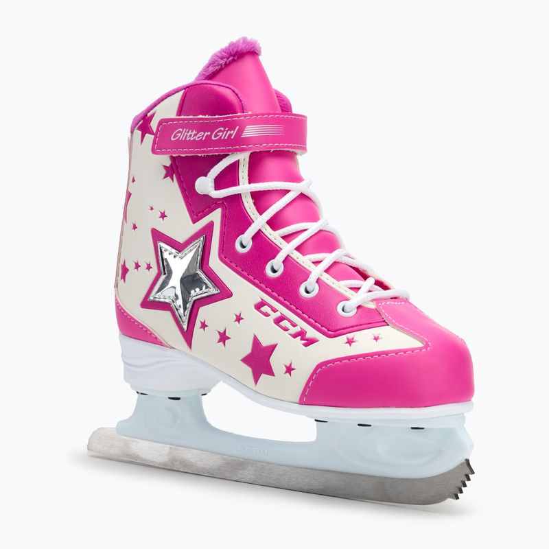 Dětské brusle CCM Glitter Girl white/pink