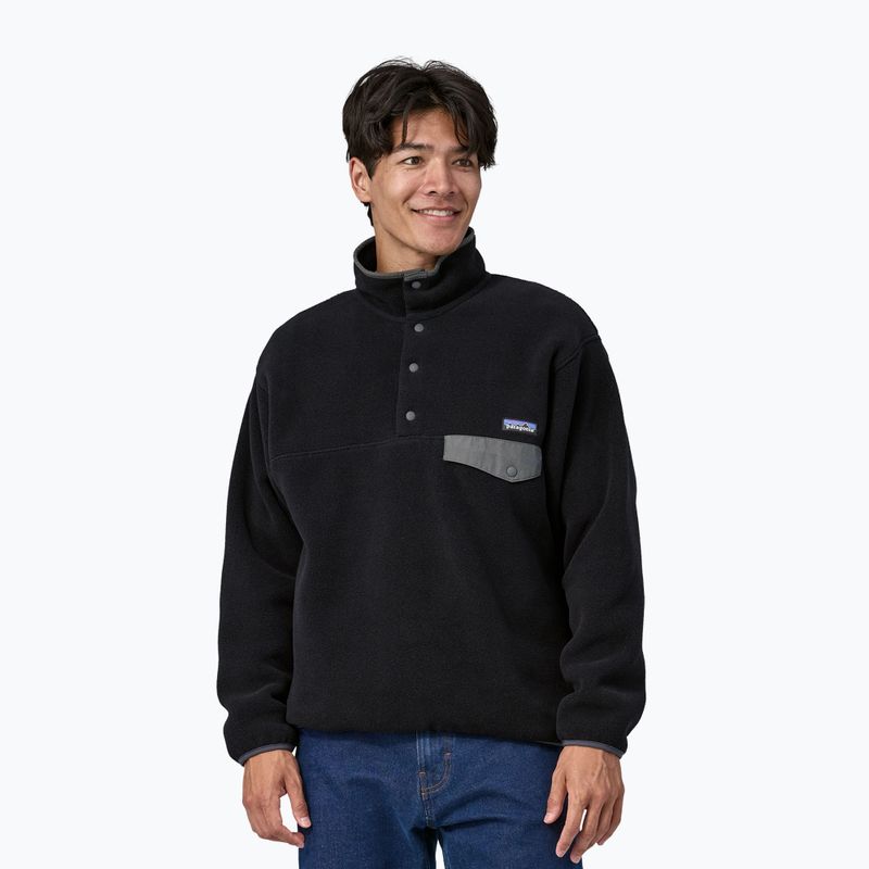Pánská fleecová mikina Patagonia Synch Snap-T P/O black w/forge grey