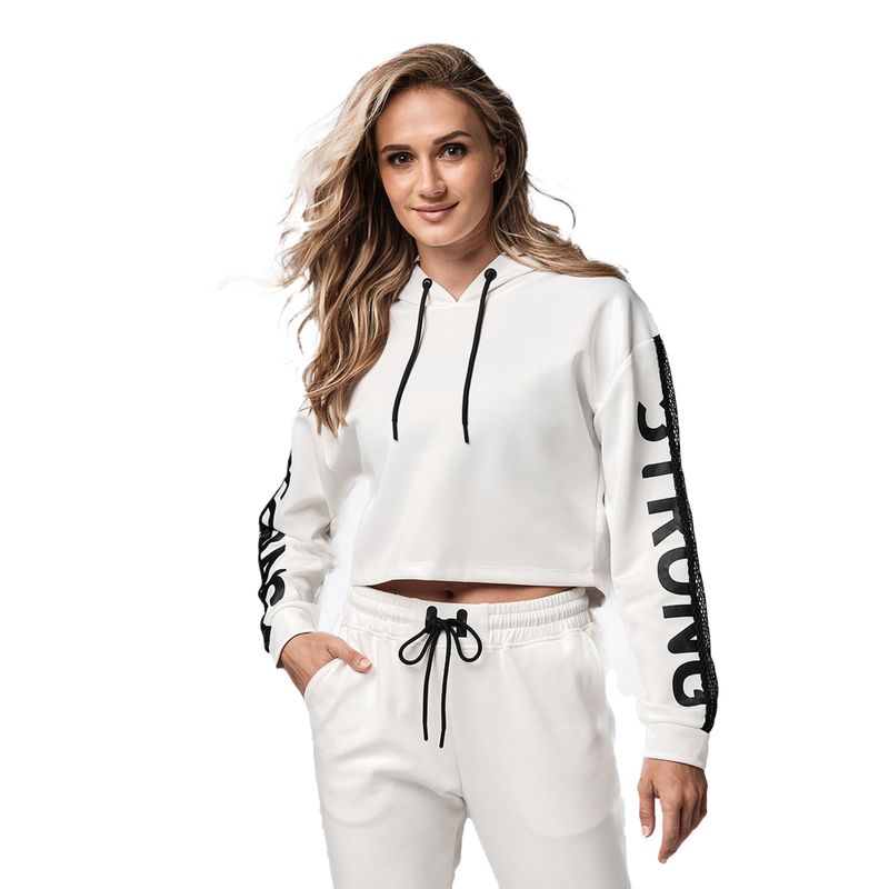 Dámská mikina STRONG ID Branded Crop bílá Z1T02502