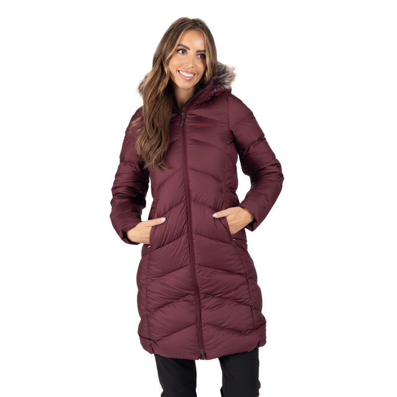 Marmot dámská péřová bunda Montreaux Coat maroon 78090