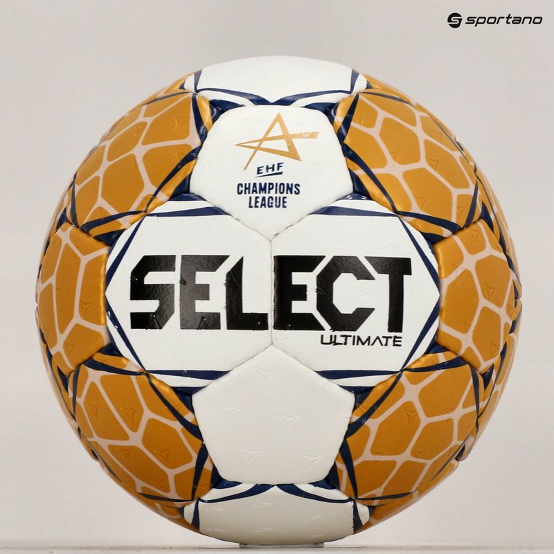 SELECT Ultimate LM v23 EHF Official bílá/zlatá házená velikost 3 5