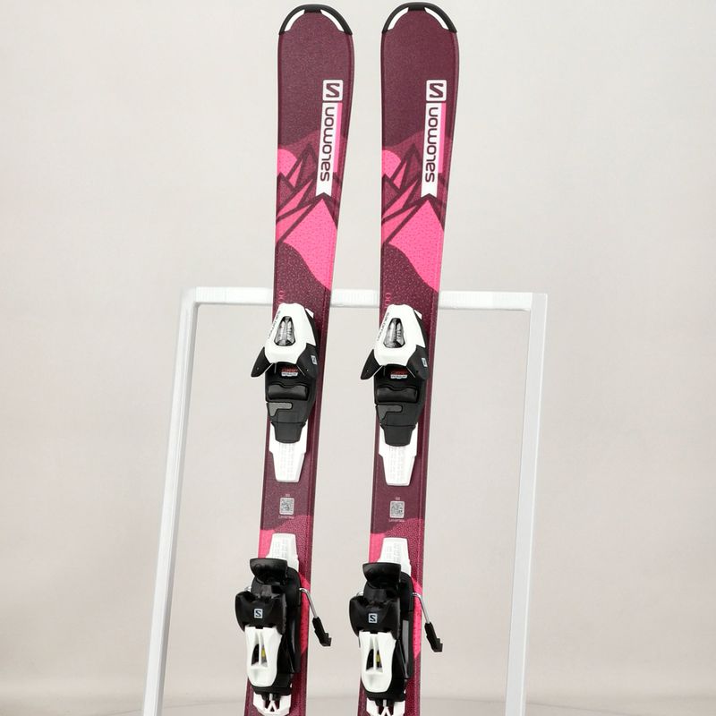 Dětské sjezdové lyže Salomon Lux Jr S + C5 bordeau/pink 12