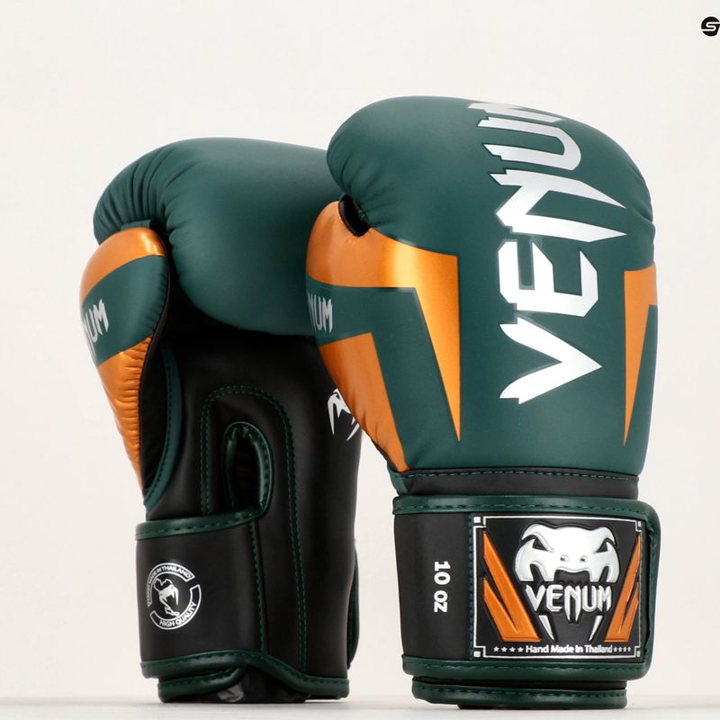 Boxerské rukavice  Venum Elite green/bronze/silver 6
