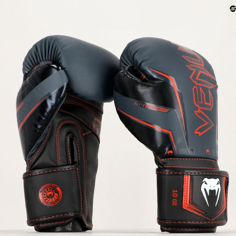 Boxerské rukavice  Venum Elite Evo navy/black/red 6