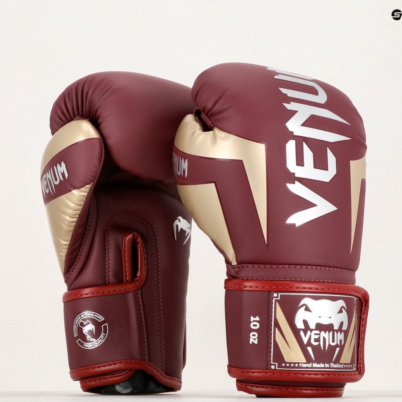 Boxerské rukavice  Venum Elite burgundy/gold 6