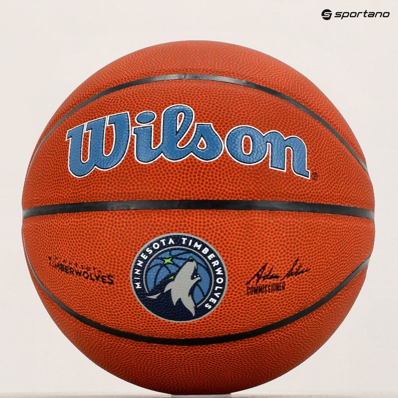 Wilson NBA Team Alliance Minnesota Timberwolves basketbalový míč hnědý WTB3100XBMIN 6