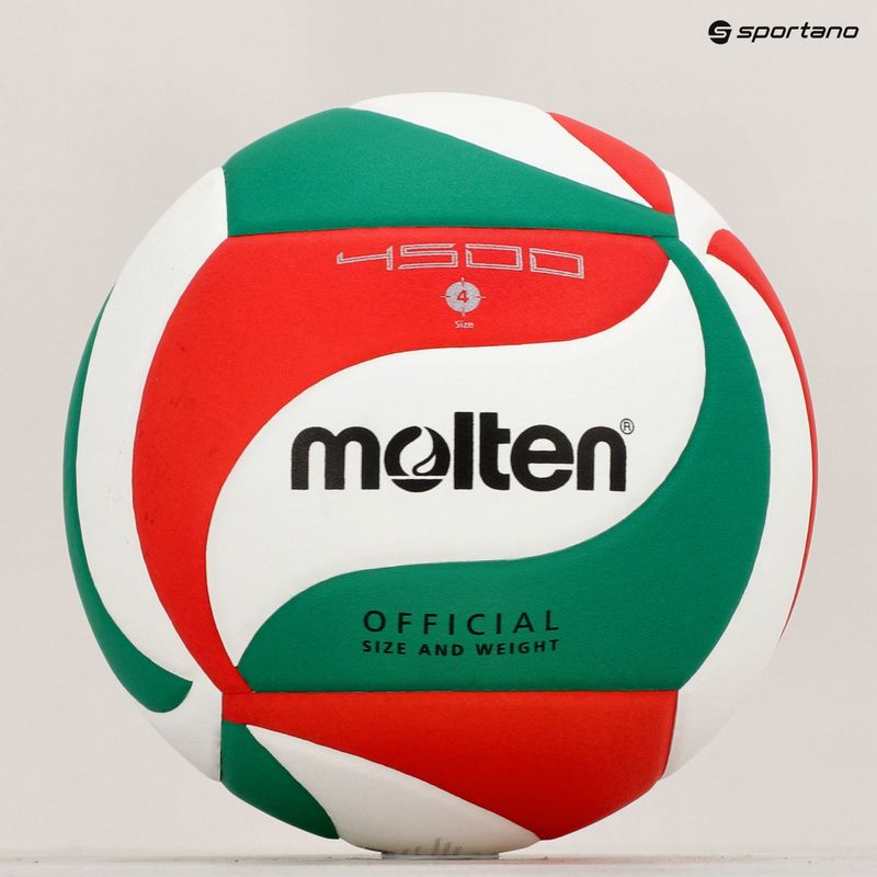 Volejbalový míčMolten V4M4500-4 white/green/red velikost 4 6