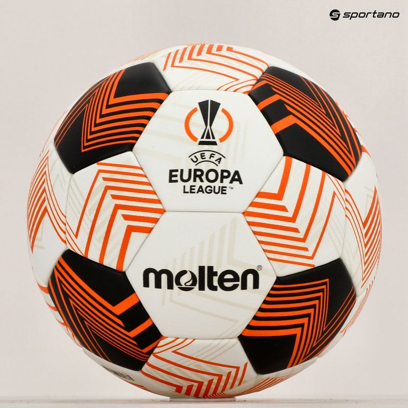 Fotbalový míč Molten F5U5000-34 Fifa UEFA Europa League 23/24 white/orange velikost 5 5