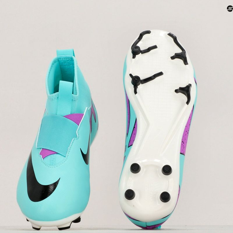 Dětské kopačky Nike Jr Zoom Mercurial Superfly 9 Academy FG/MG hyper turquoise/black/ white/fuchsia dream 8