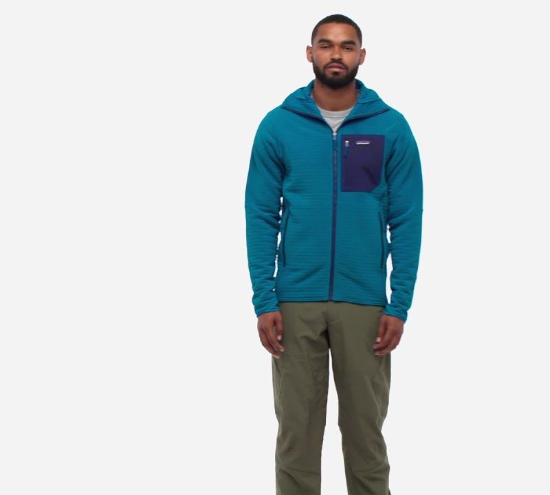 Pánská softshellová bunda Patagonia R2 TechFace Hoody belay blue 12