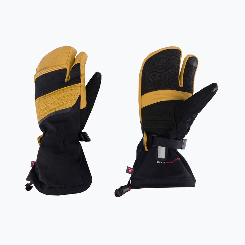 LENZ Heat Glove 8.0 Finger Cap Lobster vyhřívané lyžařské rukavice černo-žluté 1207