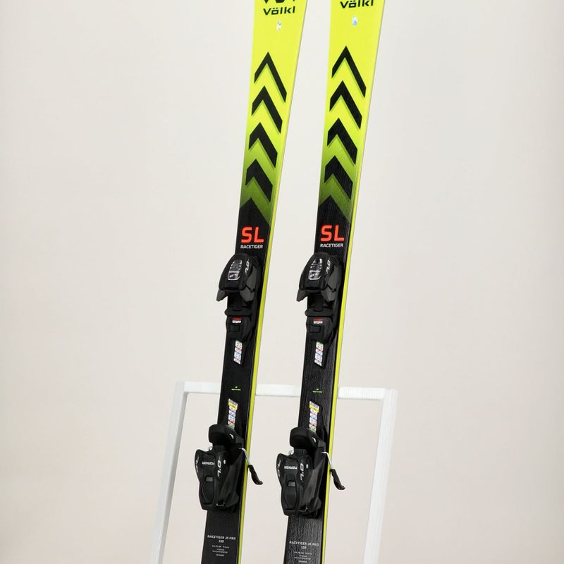 Dětské sjezdové lyže Völkl Racetiger Junior Pro + 7.0 VMotion Jr flo yellow/black 7