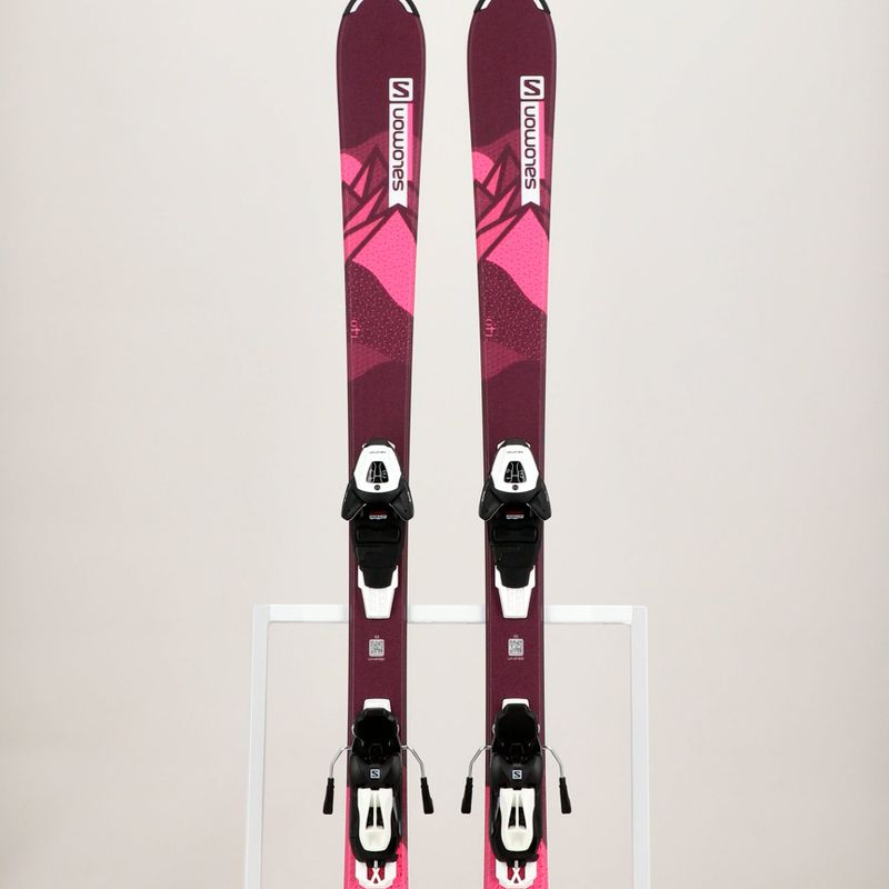 Dětské sjezdové lyže Salomon Lux Jr M + L6 bordeau/pink 11