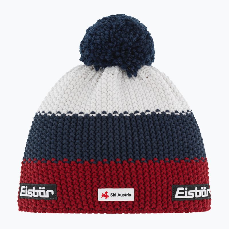 Dětská zimní čepice Eisbar Star Pompon Ska Kids burgundy/dark cobalt/white