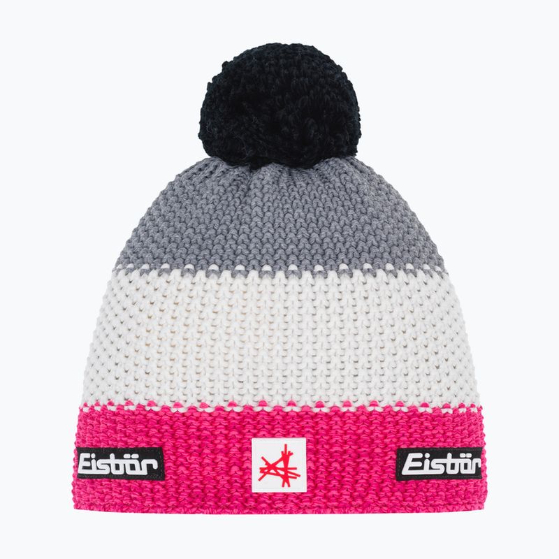 Zimní čepice Eisbar Star Pompon SA pink melange/white/grey