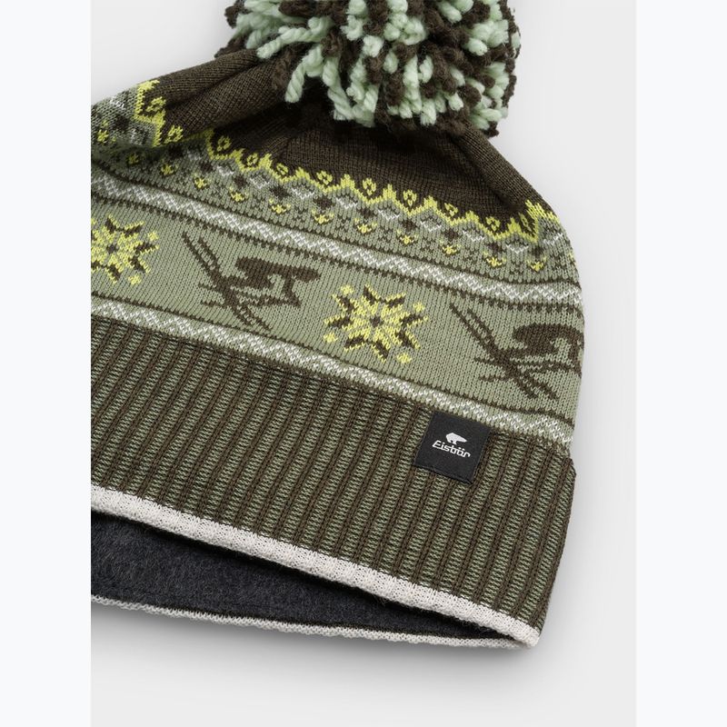 Zimní čepice Eisbar Retroski Pompon olive/khaki green 2