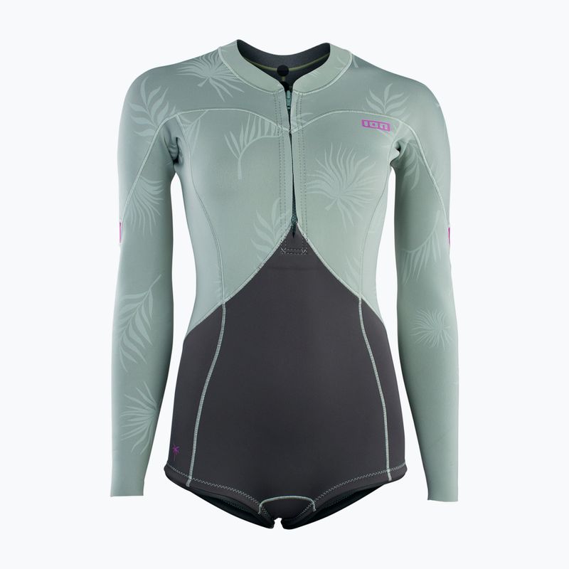 Dámský plavecký neopren ION Amaze Hot Shorty 1.5 Front Zip light olive
