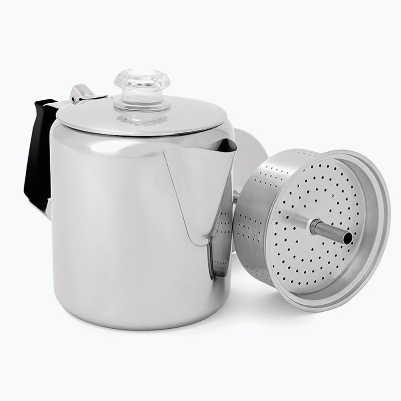 Cestovní kávovar GSI Outdoors Glacier Stainless 6 Cup Perc W/Silicone Handle polished