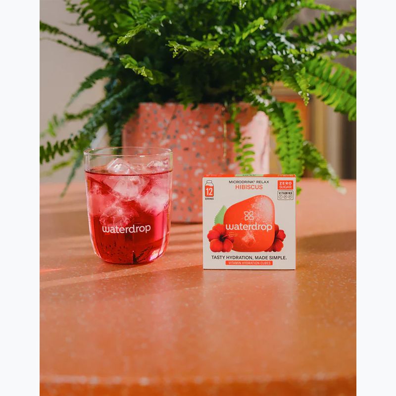 Izotonický  nápoj waterdrop Microdrink Relax 12 kostek hibiscus acerola 3