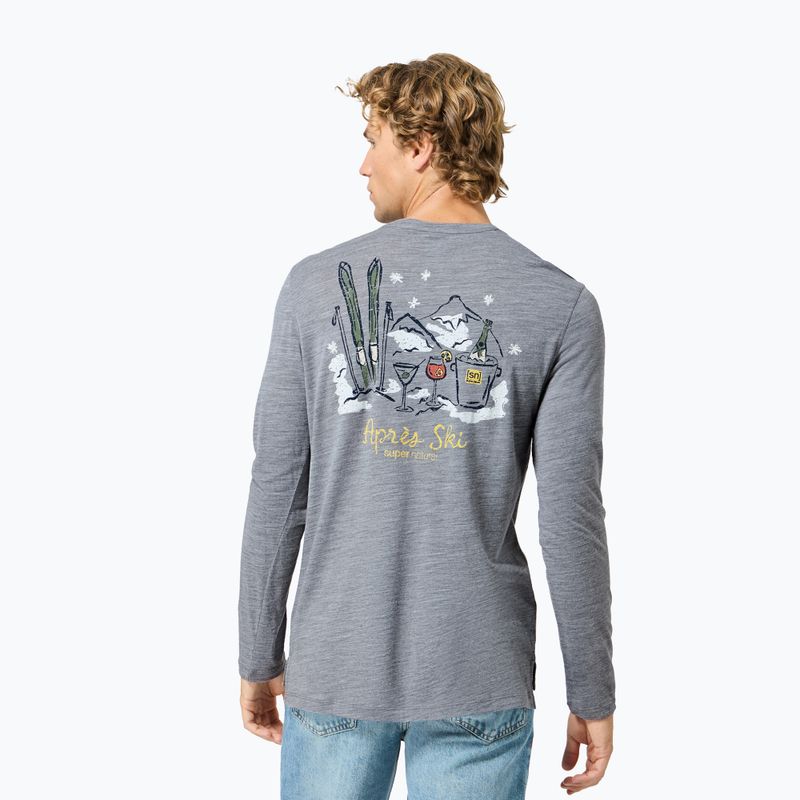 Pánské tričko Longsleeve super.natural Apres Ski cashmere grey melange/various 3