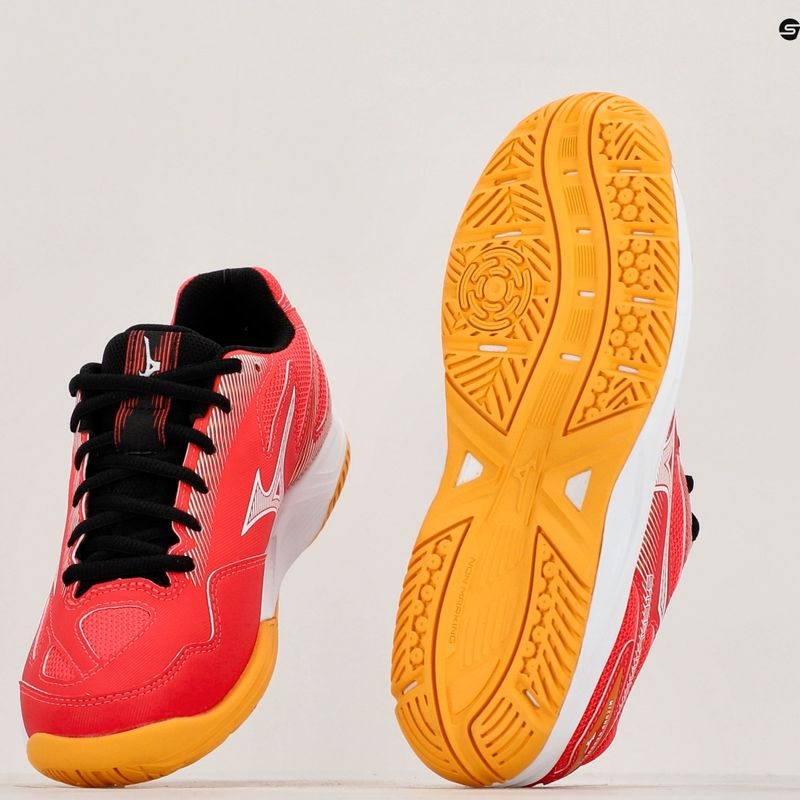 Dětské házenkářské boty Mizuno Stealth Star 2 Jr radiant red/white/carrot curl 10